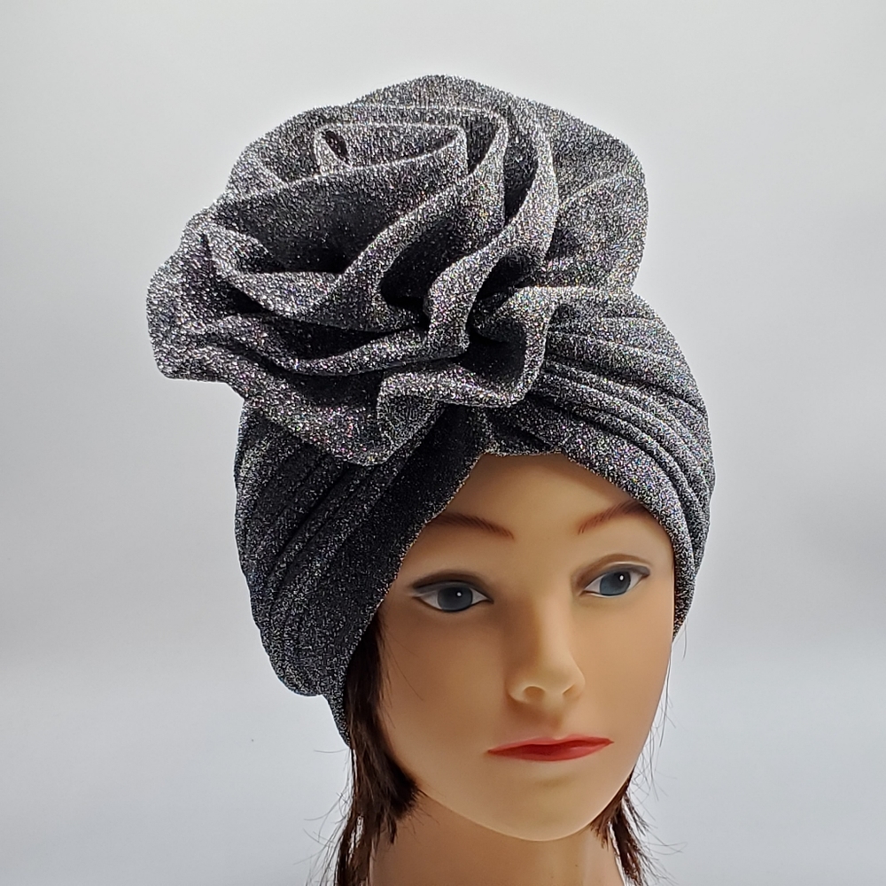 Aokid glitter hat cap headwrap with big flower - Picture 10 of 10
